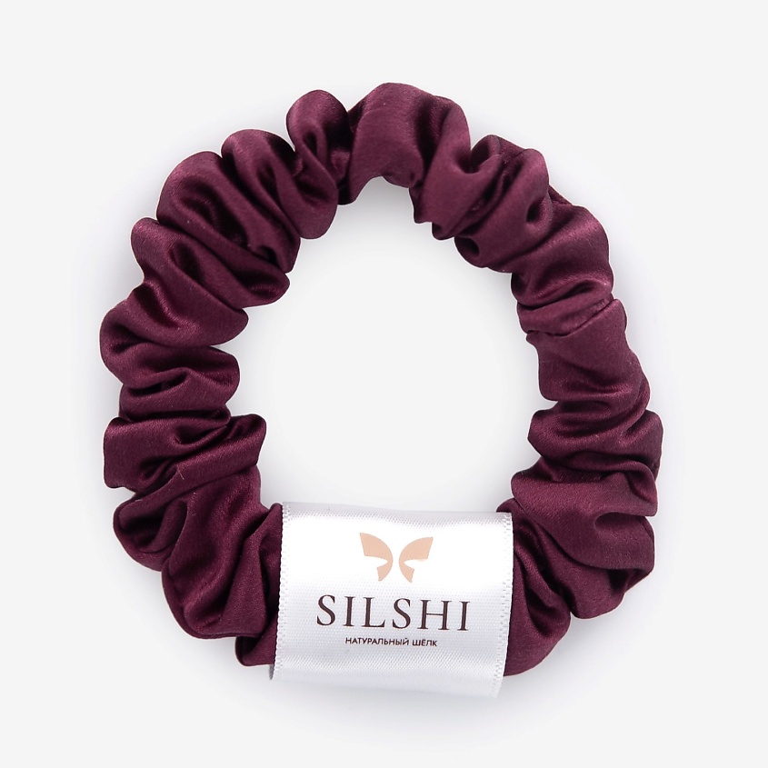 Изображение товара Стильная резинка для волос из натурального шёлка Grade 6A 2 см серого цвета