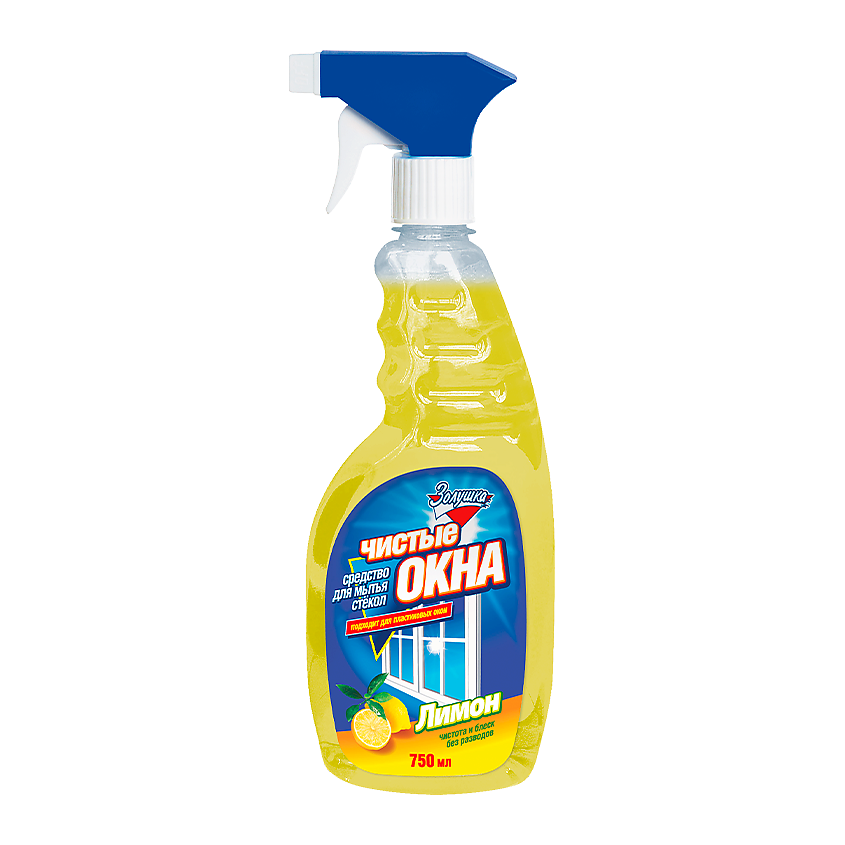 Изображение товара Средство для мытья стекол и зеркал ЗОЛУШКА Лимон 0.75 л