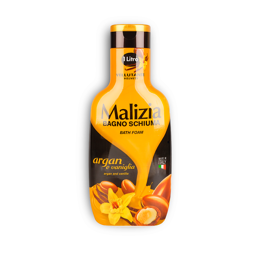 Изображение товара Пена для ванны Malizia Argan & Vanilla 1000 мл натуральный уход и ароматерапия