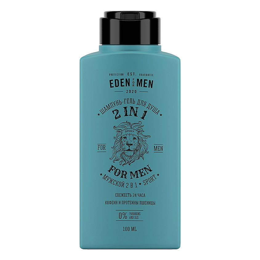Изображение товара EDEN EDEN FOR MEN Шампунь-гель мужской 2 в 1 для волос и тела с протеинами пшеницы, 100 мл