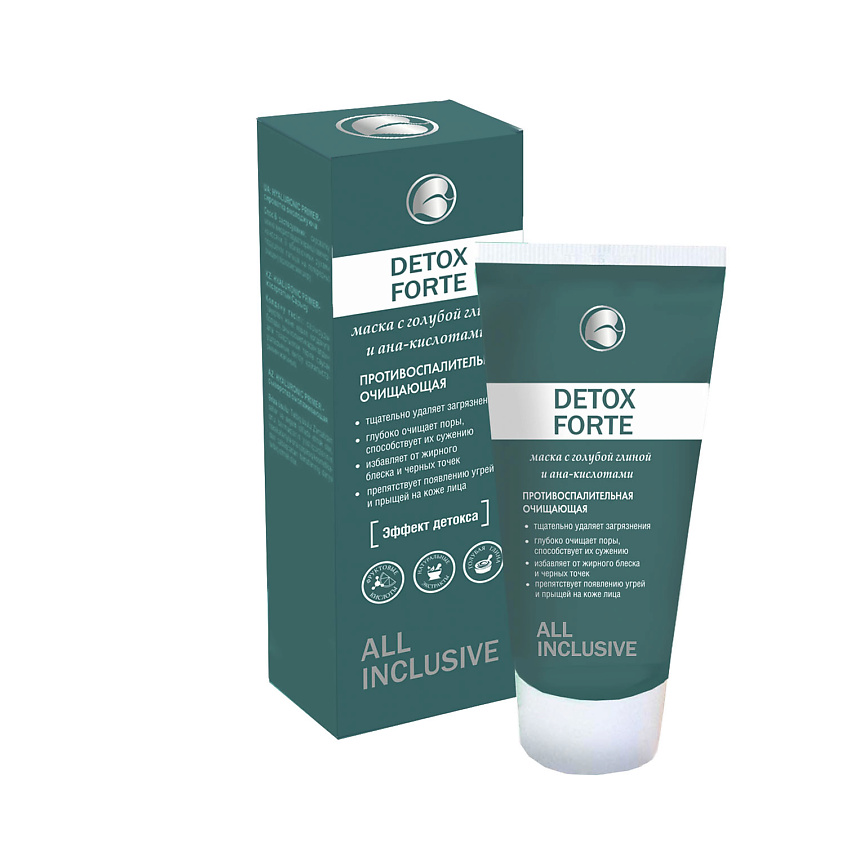 Изображение товара ALL INCLUSIVE Маска с голубой глиной и АНА-кислотами DETOХ FORTE, 70 мл