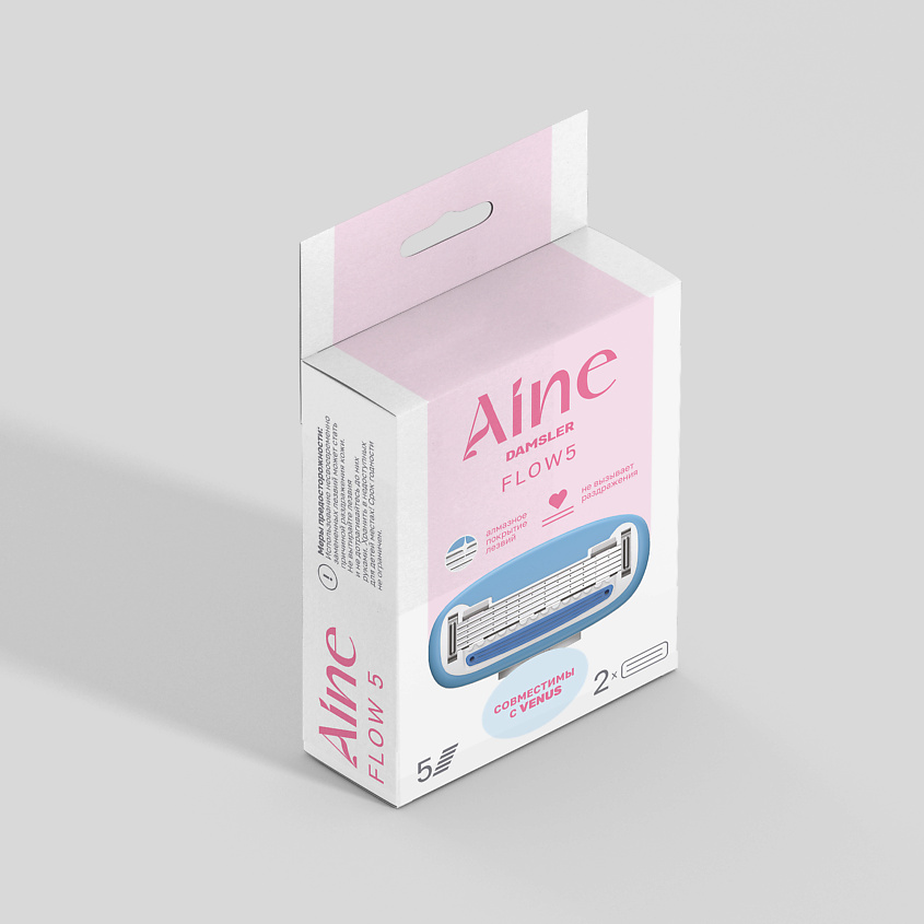 Изображение товара DAMSLER AINE Кассеты для бритья женские, 5 лезвий, 2 шт.