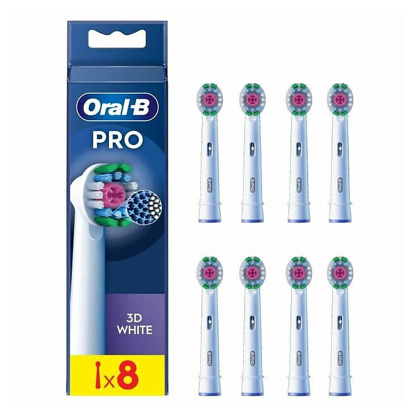 Изображение товара Набор насадок для электрической зубной щетки ORAL-B Pro 3D White 8 шт