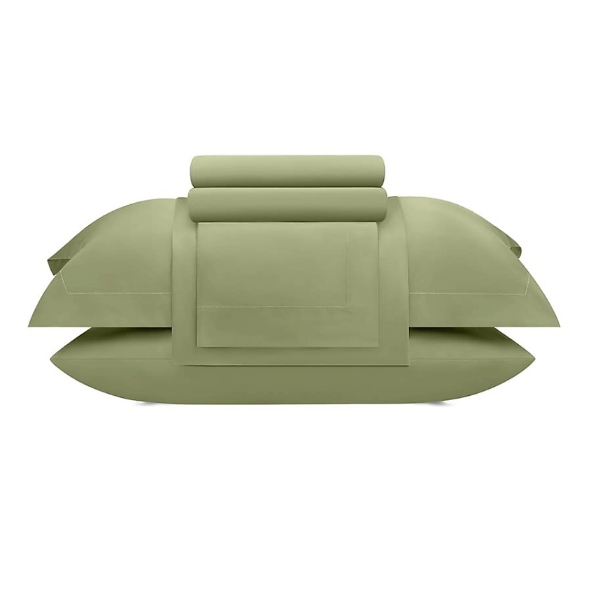 Изображение товара ARYA HOME COLLECTION Постельное белье Бамбук Tencel 2 сп. Arty 200x220 см Бежевый, Зеленый