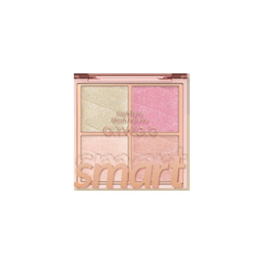 Изображение товара Пудра-хайлайтер O.TWO.O Shine Peach 4 цвета водостойкий сияющий макияж