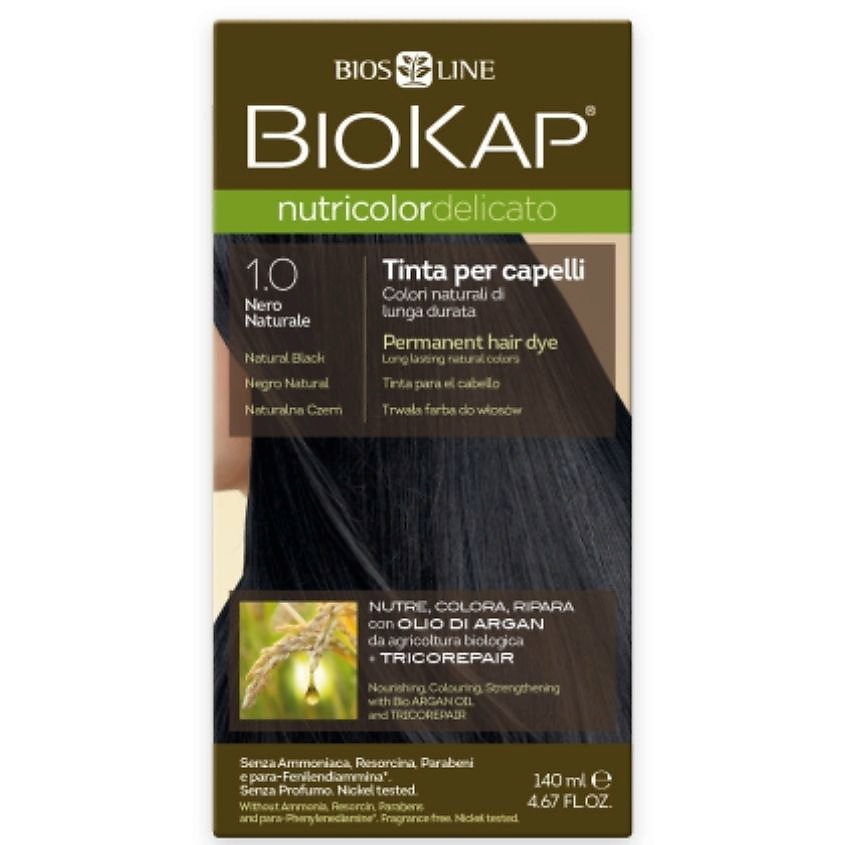 Изображение товара BIOKAP Краска для волос Nutricolor Delicato черный натуральный 1.0