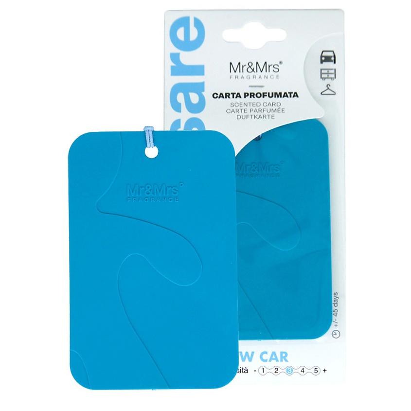 Изображение товара MR & MRS FRAGRANCE Аромакарточка для автомобиля CESARE CARD NEW CAR, цвет: небесный
