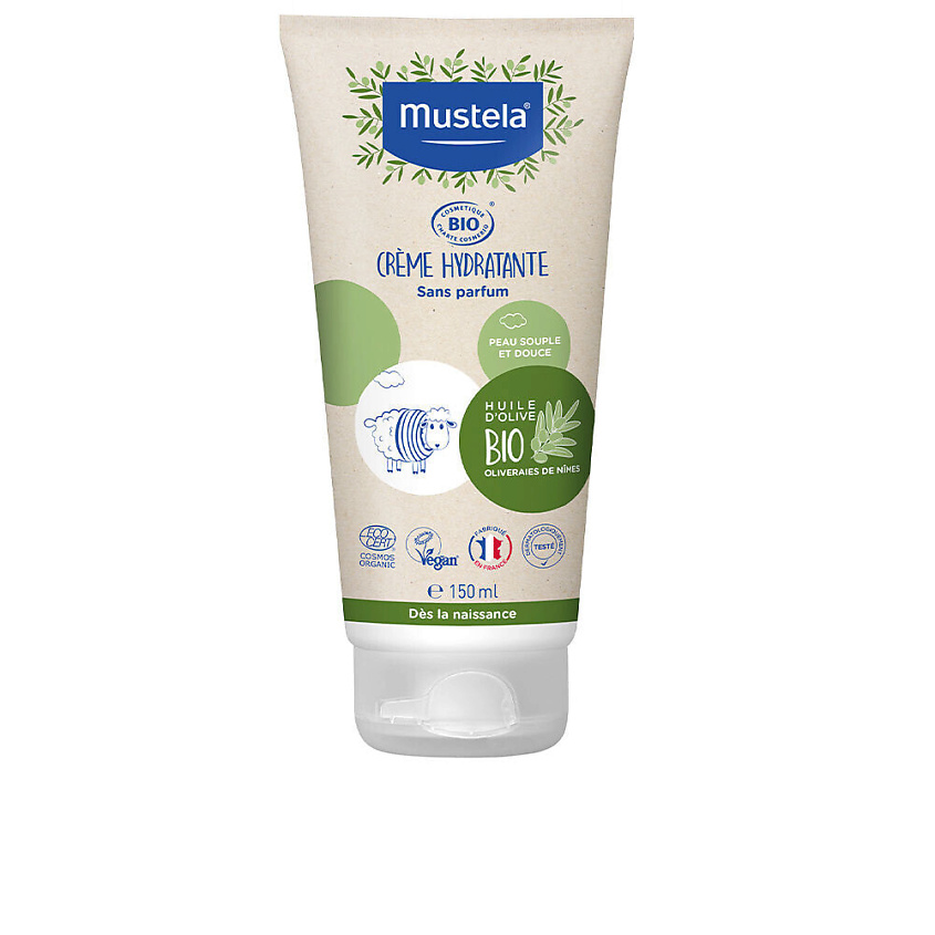Изображение товара MUSTELA Organic Hydrating Cream увлажняющий крем с органическим оливковым маслом без отдушек 150 мл