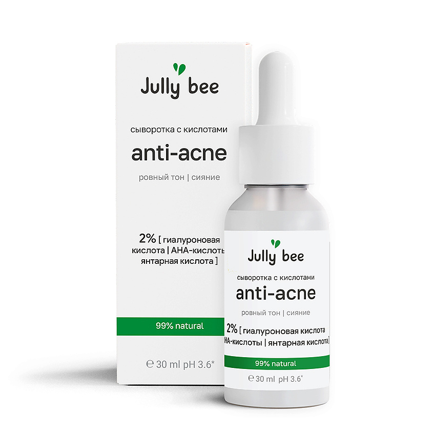 Изображение товара JULLY BEE Сыворотка-пилинг для лица с комплексом кислот Anti-acne, 30 мл