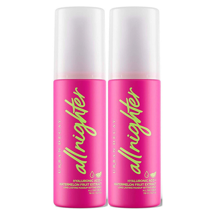Изображение товара URBAN DECAY Спрей для фиксации макияжа All Nighter Hyaluronic Acid Dewy Setting Spray, 2 x 118 мл