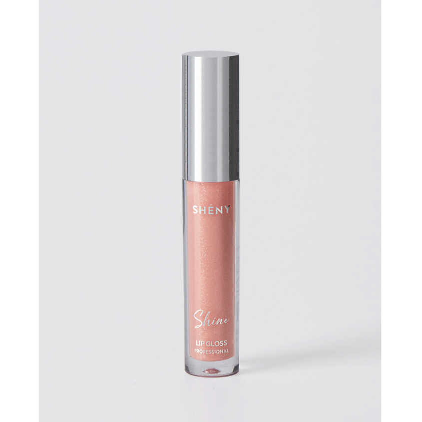Изображение товара SHENY PROFESSIONAL Блеск для губ увлажняющий, розовый нюд с блестками, 1 шт.