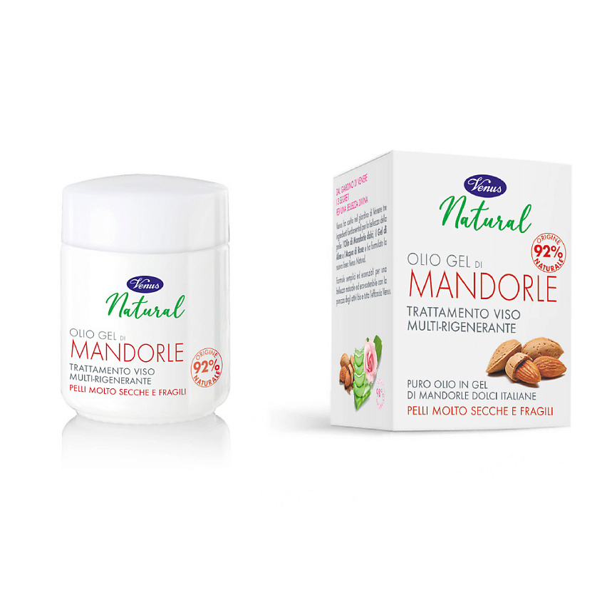 Изображение товара VENUS Гель для лица на масляной основе с экстрактом миндаля Natural, 50 мл