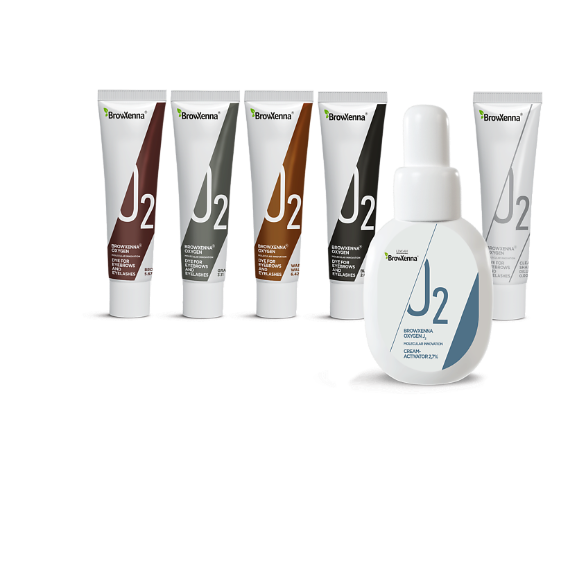 Изображение товара BROWXENNA Краска для бровей и ресниц профессиональная набор Oxygen J2 mini, 30 мл + 5 мл х 5 шт