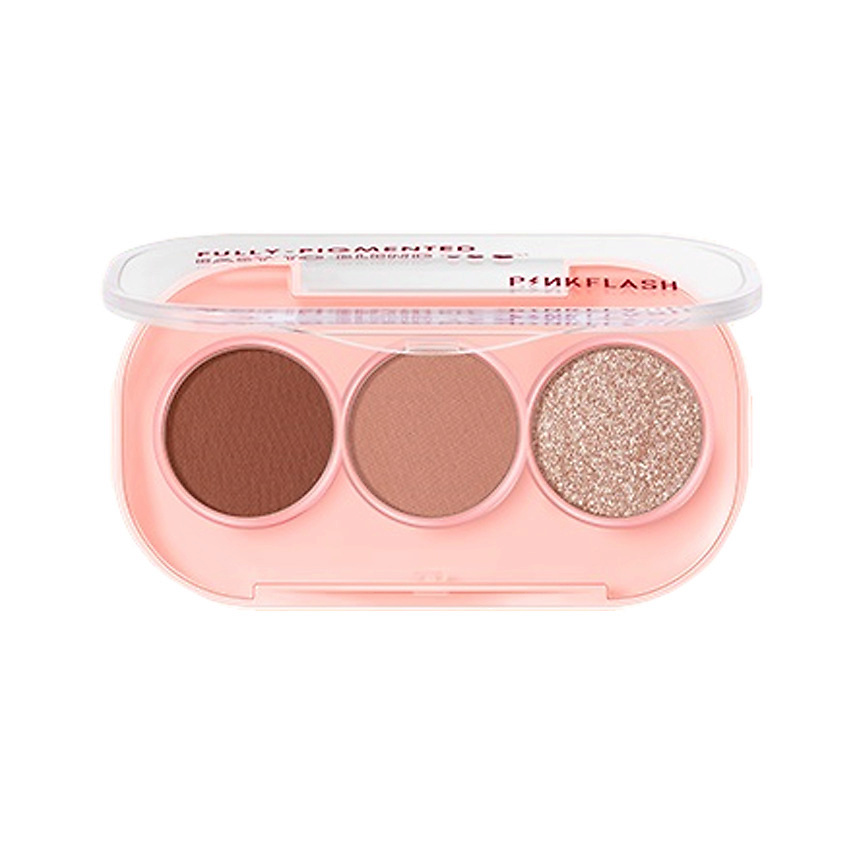 Изображение товара PINK FLASH Палетка теней для век, 3 цвета, №RD02, Клубничный смузи