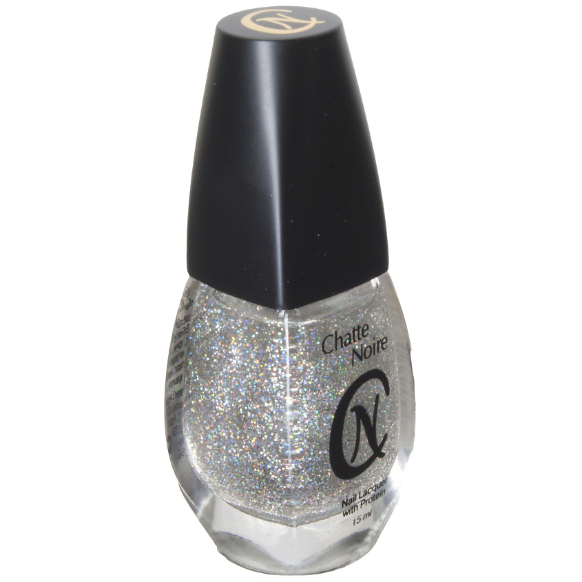 Изображение товара CHATTE NOIRE Защитное покрытие "TOP COAT" с блестками, Прозрачный с блестками, 15 цвет