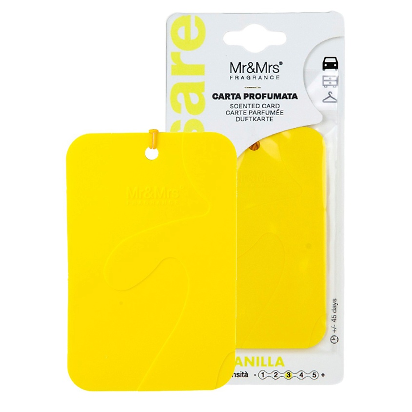 Изображение товара MR & MRS FRAGRANCE Аромакарточка для автомобиля CESARE CARD VANILLA, цвет: Желтый, 1 шт