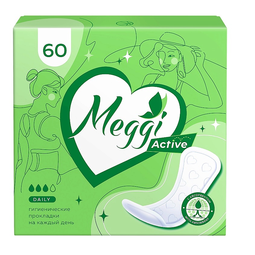 Изображение товара MEGGI Прокладки гигиенические ежедневные Panty, Active