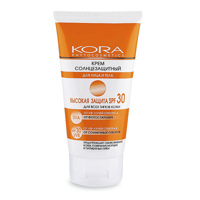 Изображение товара KORA Солнцезащитный крем для тела солнцезащитные средства мускатного шалфея, рябины и боярышника, 150 мл