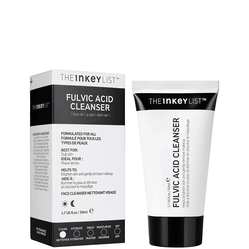 Изображение товара THE INKEY LIST Осветляющий и отшелушивающий гель для умывания Fulvic Acid Cleanser, 50 мл