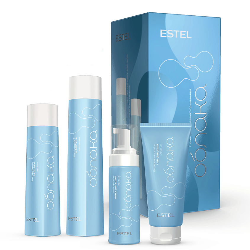 Изображение товара ESTEL PROFESSIONAL Набор для волос и тела Кислородное насыщение ОБЛАКА, 300 мл; 250 мл; 200 мл; 150 мл