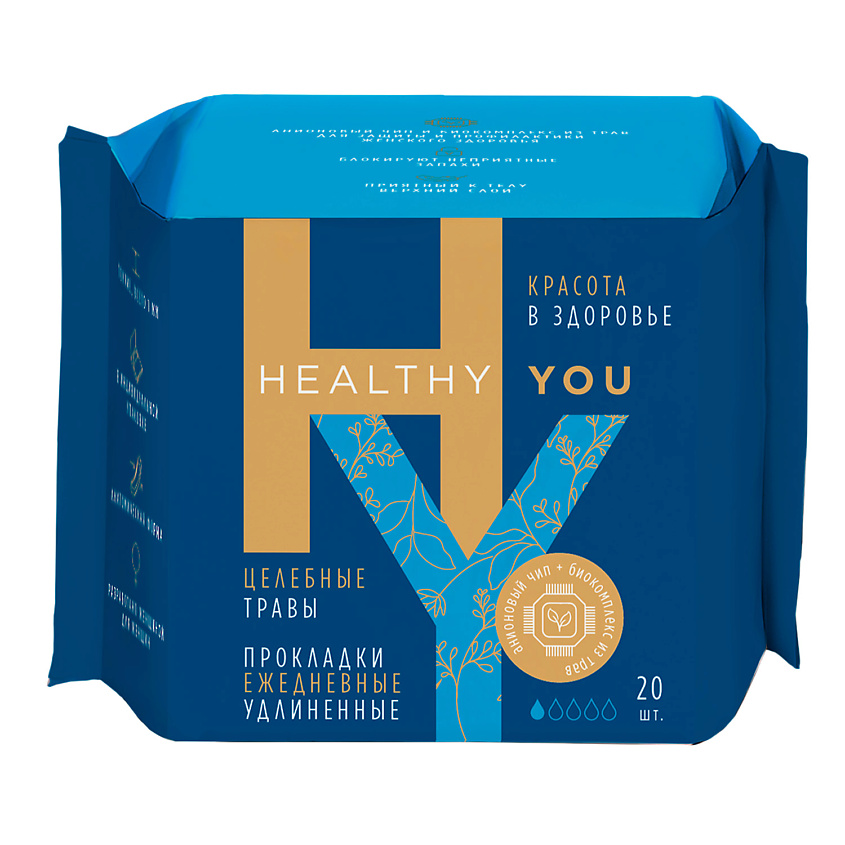Изображение товара HEALTHY YOU Прокладки женские гигиенические ежедневные удлиненные, 20 шт, 20 шт, белый