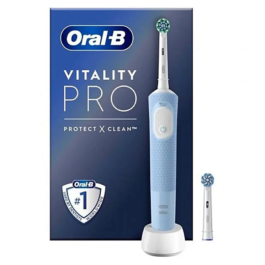 Изображение товара ORAL-B Электрическая зубная щетка Vitality Pro + Насадка Sensitive Clean, Голубой