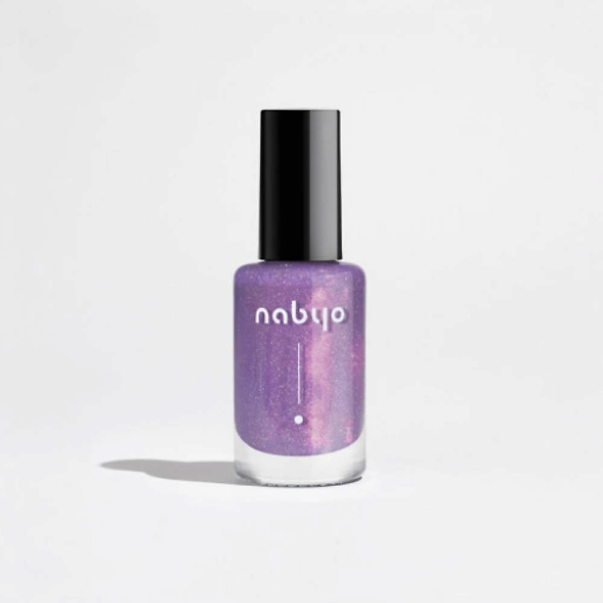 Изображение товара Лак для ногтей NABYO с шиммером персиковый с синим переливом и голографическими хлопьями