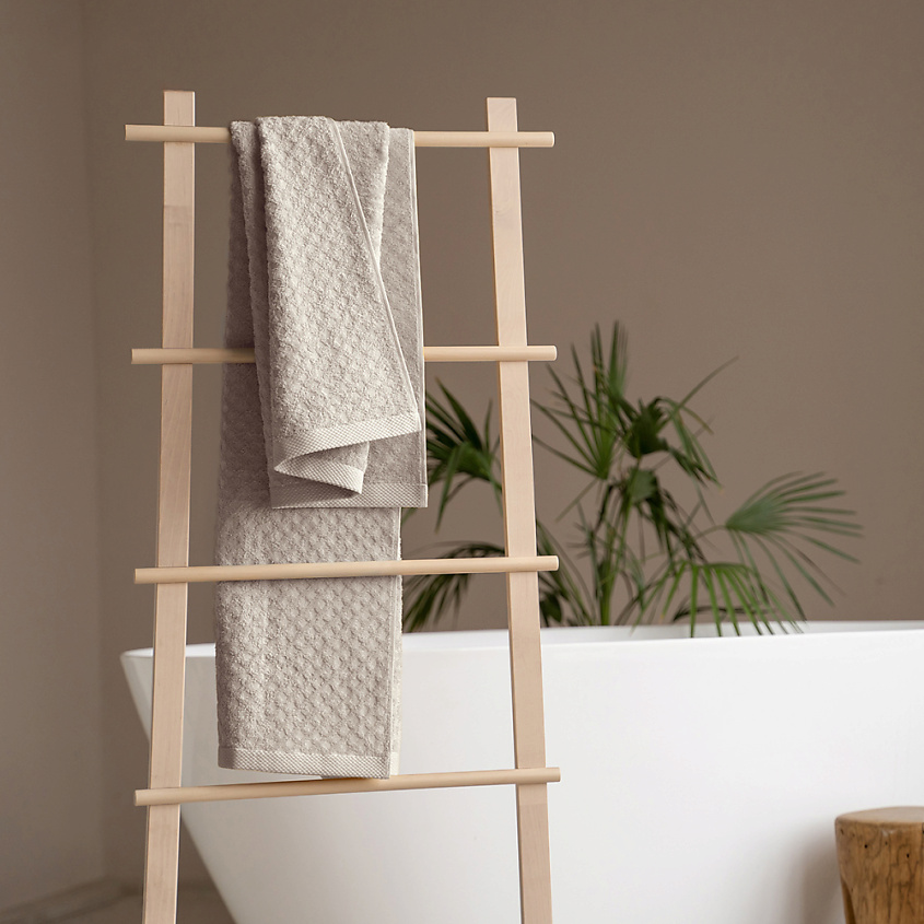 Изображение товара Махровое полотенце PASIONARIA Мемо 70х140 см светло-серое