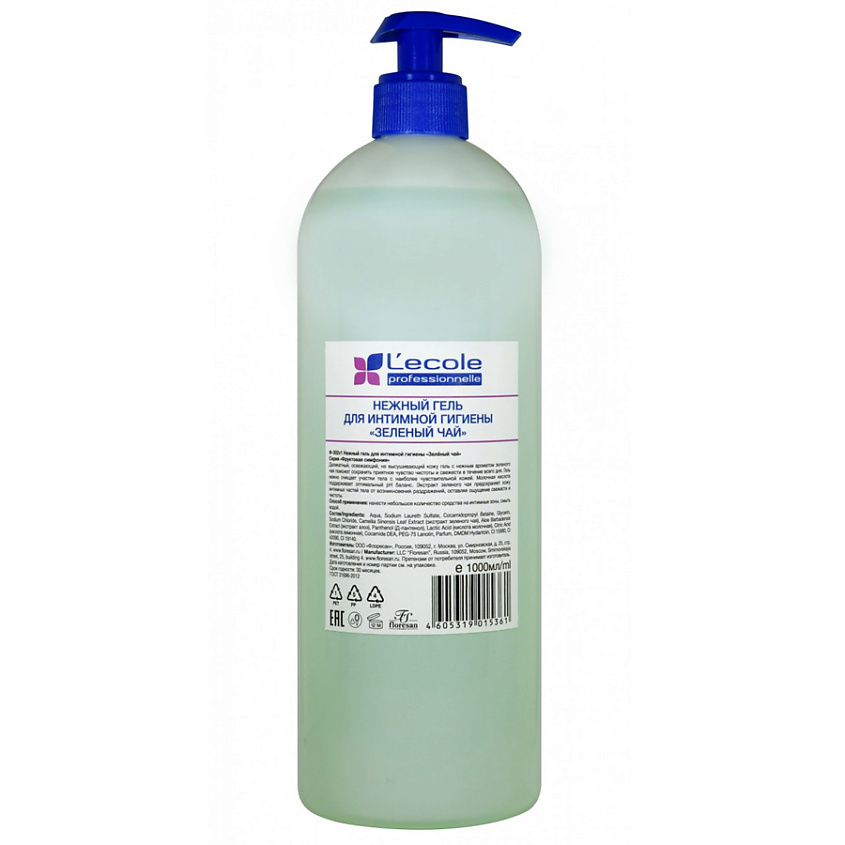 Изображение товара FLORESAN Нежный гель для интимной гигиены Зеленый чай Фруктовая симфония, 1000 мл