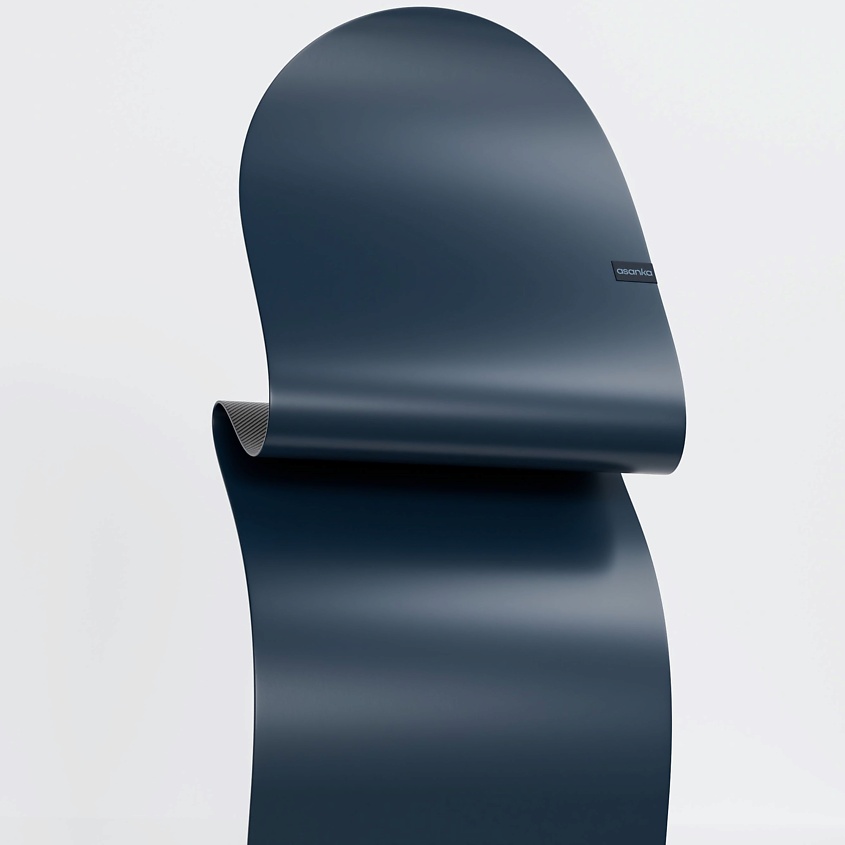 Изображение товара Коврик для йоги и фитнеса ASANKA из каучука, с ремешком, синий