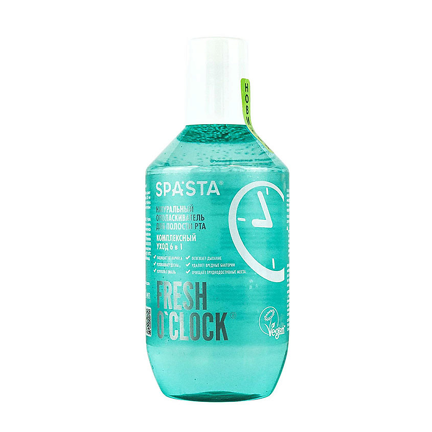 Изображение товара SPA*STA Натуральный ополаскиватель для полости рта Fresh o’clock Комплексный уход 6в1, 400 мл