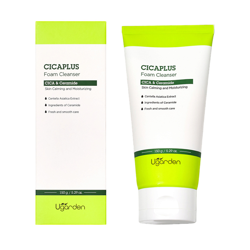 Изображение товара DERMAL Ugarden Cicaplus Успокаивающая пенка для умывания с Центеллой Азиатской, 150 г