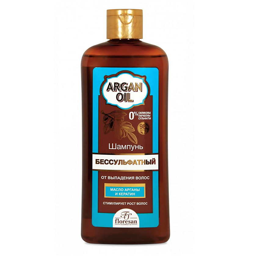 Изображение товара FLORESAN Шампунь бессульфатный от выпадения волос, 400 мл