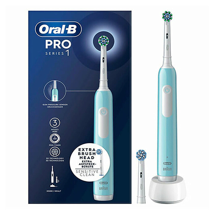 Изображение товара ORAL-B Электрическая зубная щетка Pro Series 1 + 2 насадки, Голубой