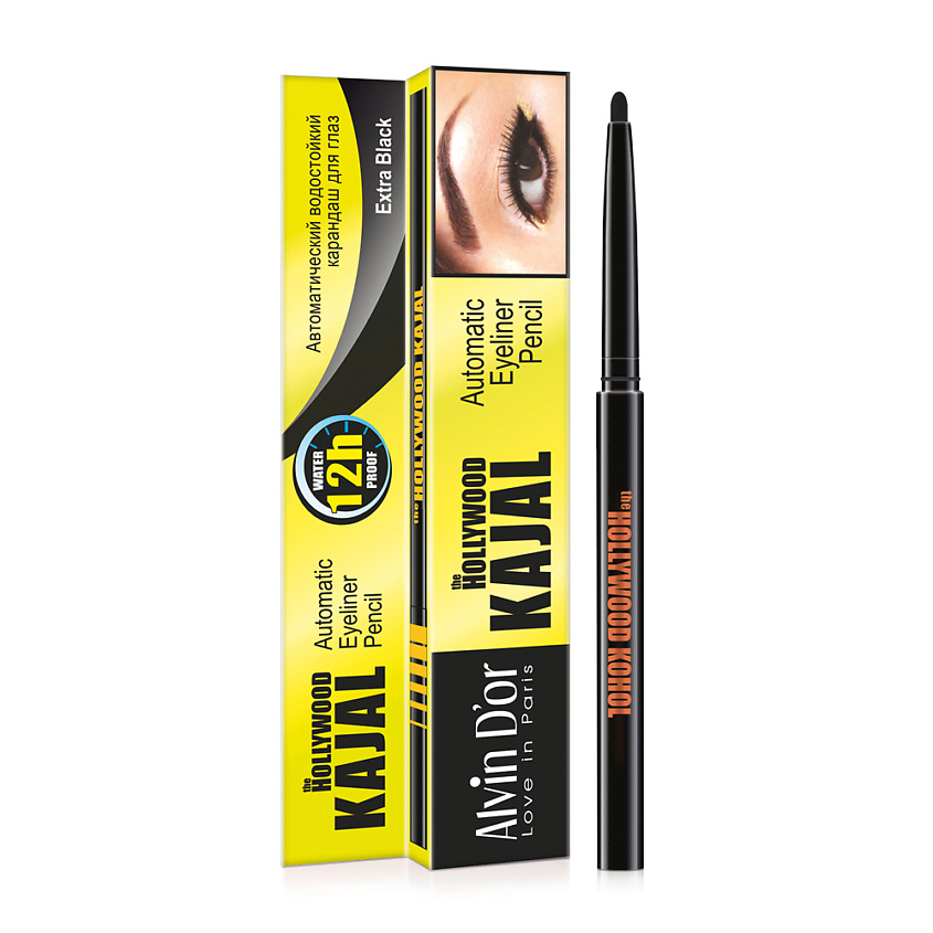 Изображение товара ALVIN D’OR Карандаш для глаз автоматический водостойкий HOLLYWOOD, 01 Чёрный
