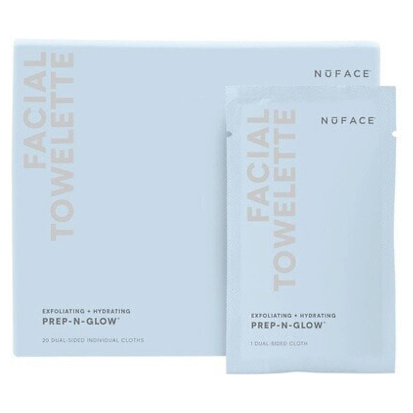 Изображение товара NUFACE Очищающие салфетки PREP-N-GLOW Cleanse + Exfoliation Cloths, 1 шт.