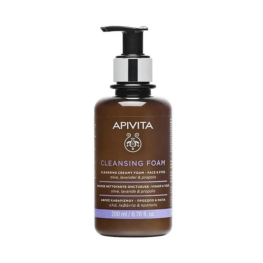 Изображение товара APIVITA Очищающая пенка с оливой, лавандой и прополисом для лица и глаз, 200 мл