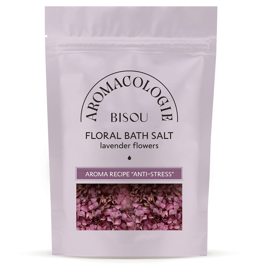 Изображение товара Bisou Цветочная соль для ванны Антистресс с цветками лаванды, 330 г