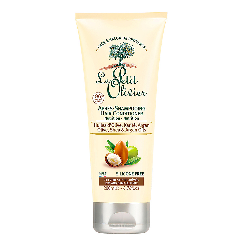 Изображение товара LE PETIT OLIVIER Крем-кондиционер для сухих и поврежденных волос на основе 3-х масел Olive, Shea & Argan Oils Hair Conditioner, 200 мл