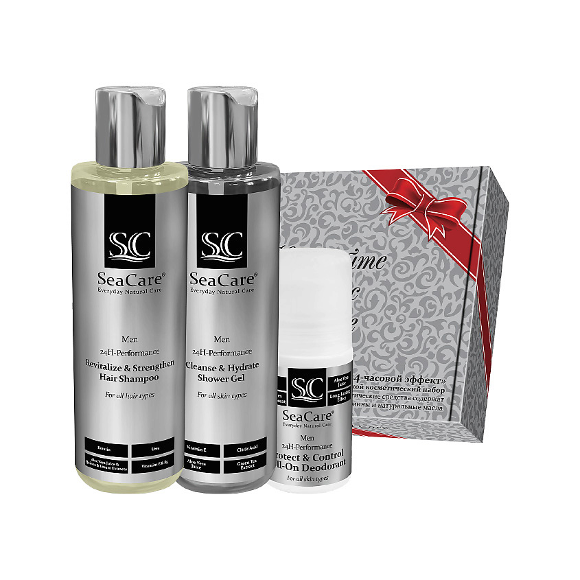 Изображение товара Мужской косметический набор SEACARE 24-часовой эффект №4, гель шампунь дезодорант