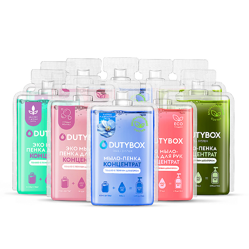 Изображение товара ДЕЙТИБОКС Концентрат жидкого мыла пенки 5 ароматов, сменные капсулы для пенного дозатора