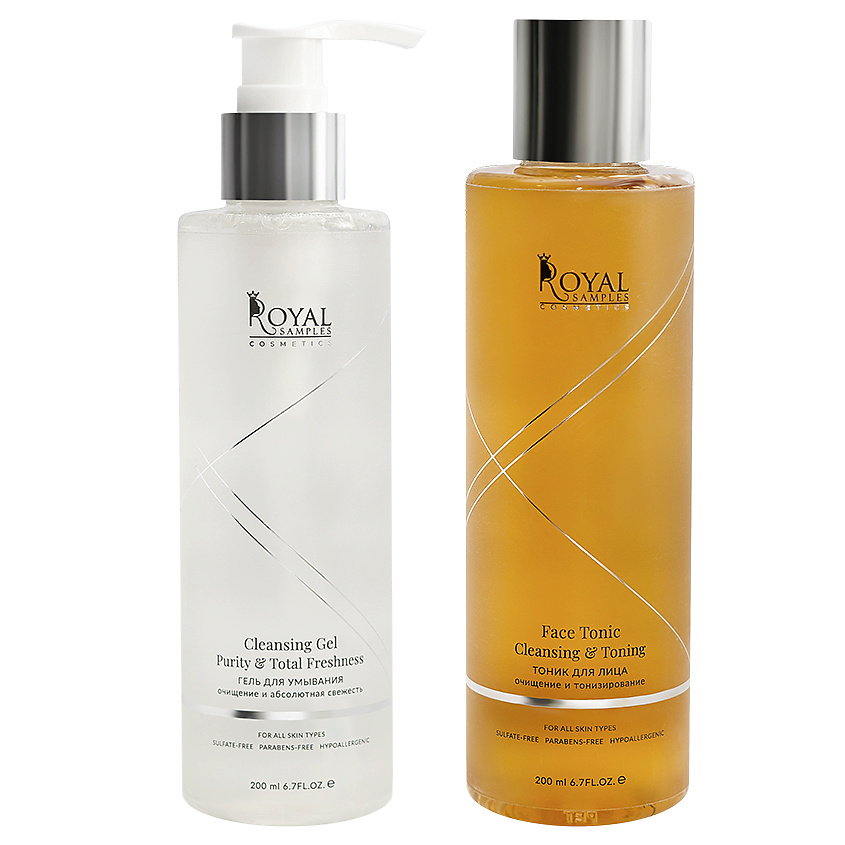 Изображение товара ROYAL SAMPLES Набор Гель для умывания, Тонизирующий тоник, 2 шт.