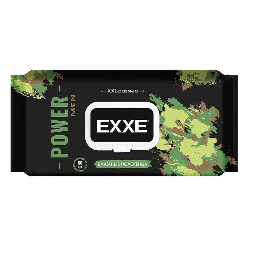 Изображение товара Влажные салфетки EXXE POWER MEN для тела 60 шт освежающие универсальные