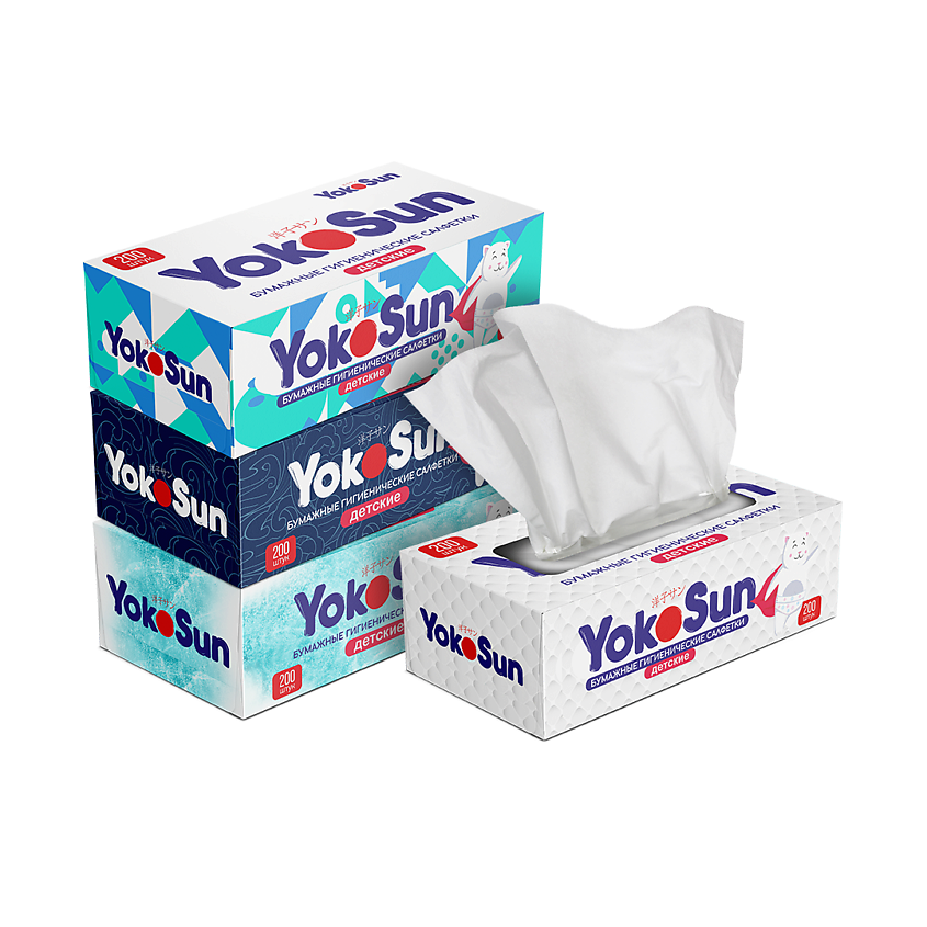 Изображение товара YOKOSUN Бумажные гигиенические салфетки детские, 200 шт.