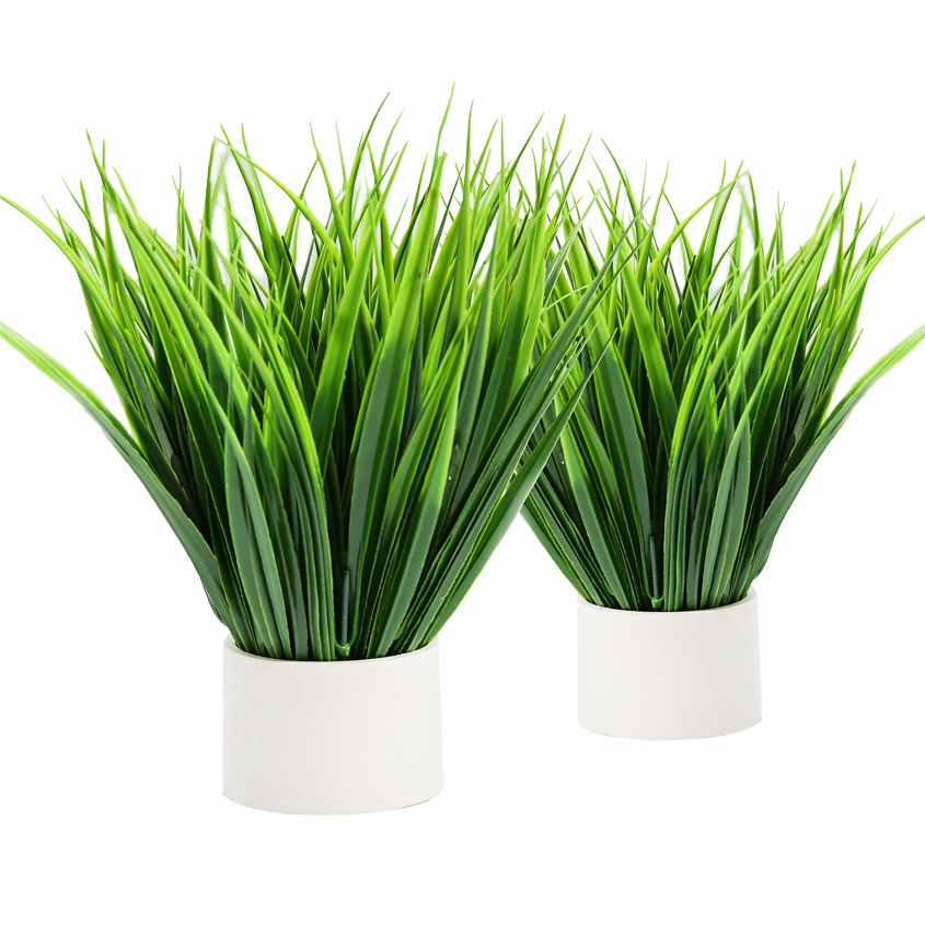Изображение товара Искусственные цветы в горшке 2 шт. Льнянка Home реалистичная трава