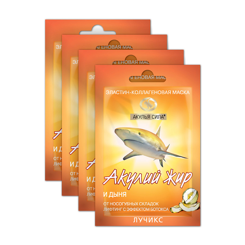 Изображение товара Маска для лица АКУЛЬЯ СИЛА Коллагеновая с гиалуроновой кислотой и экстрактом дыни 48 шт