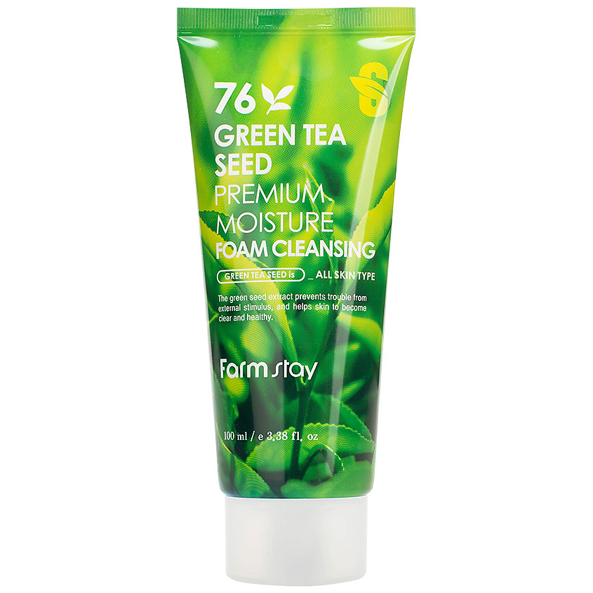 Изображение товара FARMSTAY Пенка для лица очищающая увлажняющая с семенами зеленого чая Green Tea Seed Premium Moisture Foam Cleansing, 100 мл