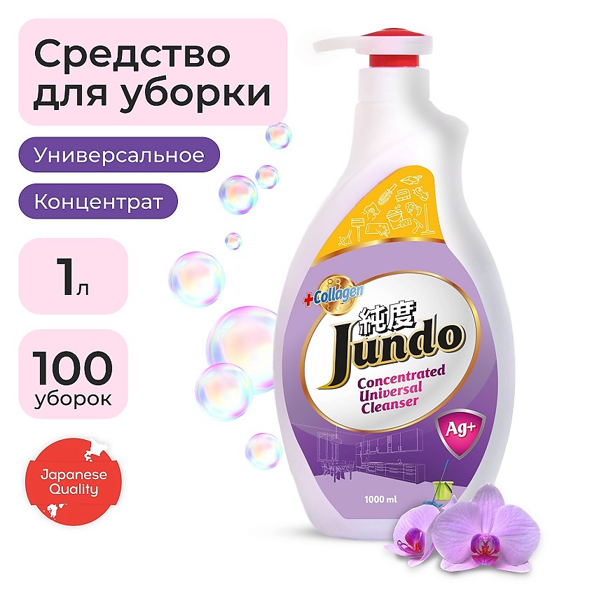 Изображение товара JUNDO Premium Гель для мытья полов с ионами серебра и коллагеном концентрированный с лейкой, 1000 мл