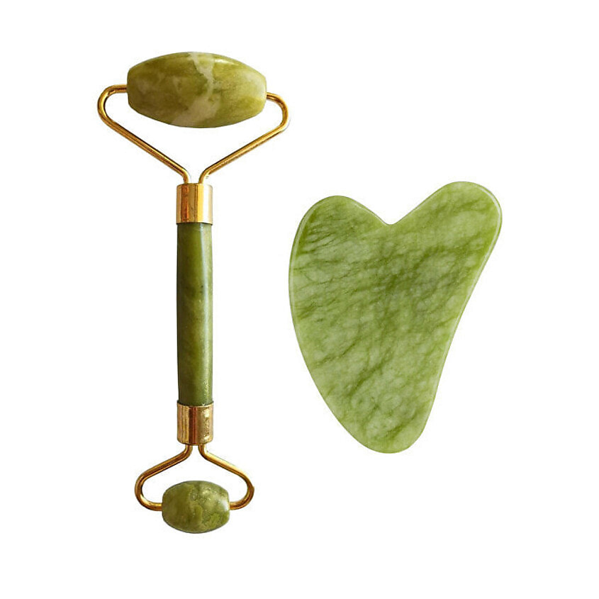 Изображение товара PALSAR 7 Массажный роллер и пластинка Гуаша из зеленого жадеита Xiuyan, Мультиколор