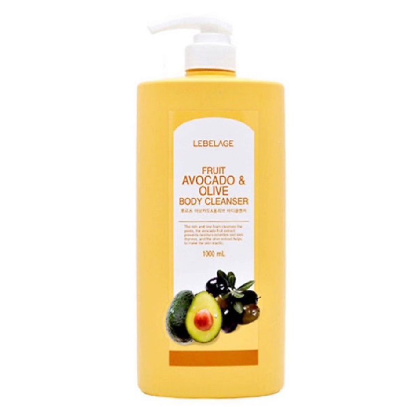 Изображение товара LEBELAGE Гель для душа с авокадо и оливы FRUIT AVOCADO & OLIVE BODY CLEANSER, 1000 мл